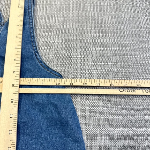 BCBG Girls Denim Jean Overall‎ Dress 18M Blue Button Front Pockets Cute Jumper - Picture 5 of 7